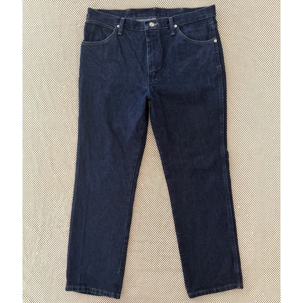 Mens Wrangler A101 Relaxed Straight‎ Leg Jeans Size 35 Heavyweight Dark Cotton